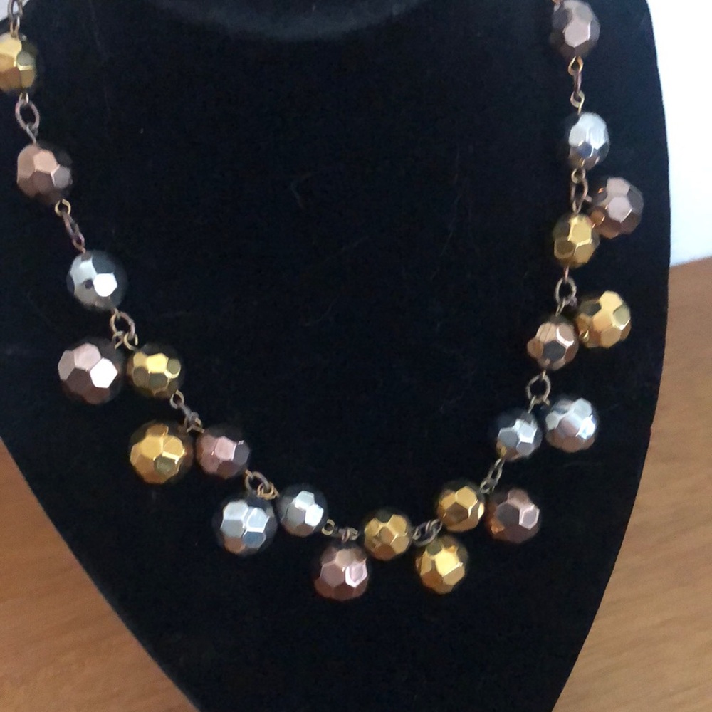Mixed Metallic Beaded Necklace